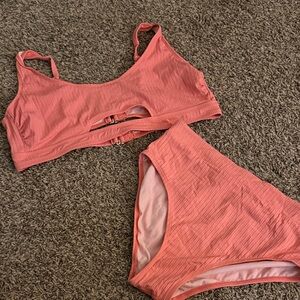 Time and Tru Coral Bikini Set